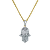 Divine Hamsa Charm Diamond 0.96 (ct. wt.) 14K Yellow Gold Pendant