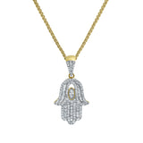 Serene Hamsa Palm Diamond 1.08 (ct. wt.) 14K Yellow Gold Pendant