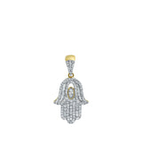 Serene Hamsa Palm Diamond 1.08 (ct. wt.) 14K Yellow Gold Pendant