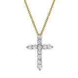Petite Cross Diamond Pendant in 10K Yellow Gold