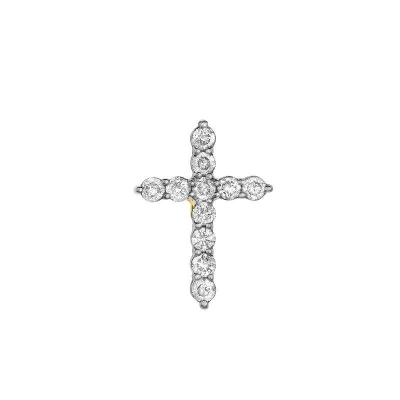 Petite Cross Diamond Pendant in 10K Yellow Gold