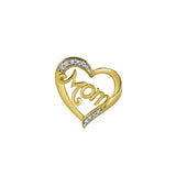 Chic Mom Heart Diamond Pendant in 10K Yellow Gold