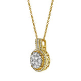 Luna Round Diamond Pendant in 10K Yellow Gold