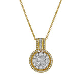 Luna Round Diamond Pendant in 10K Yellow Gold