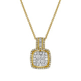 Elysian Square Diamond Pendant in 10K Yellow Gold