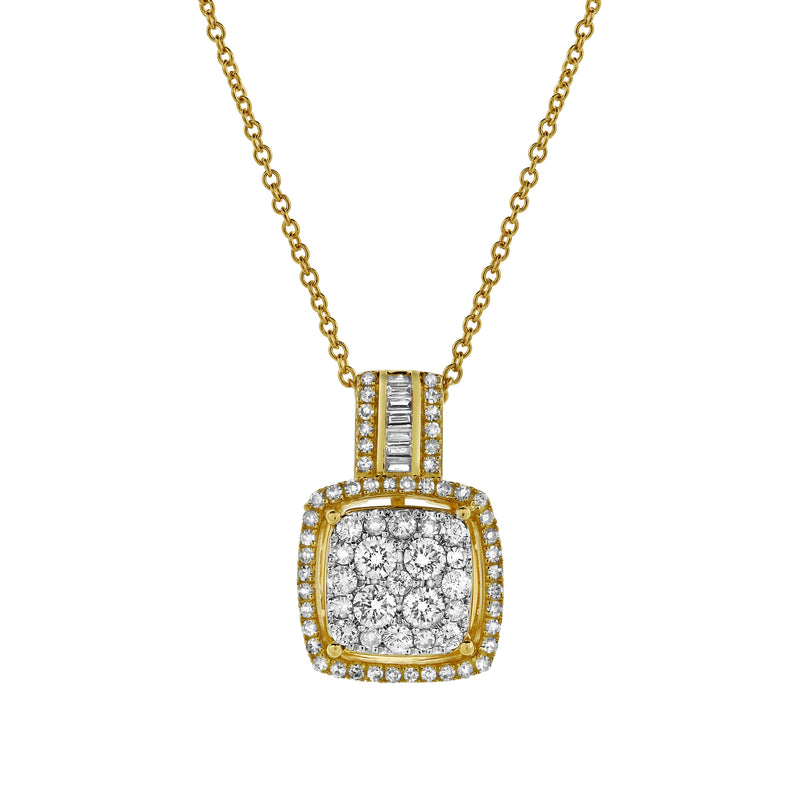 Elysian Square Diamond Pendant in 10K Yellow Gold