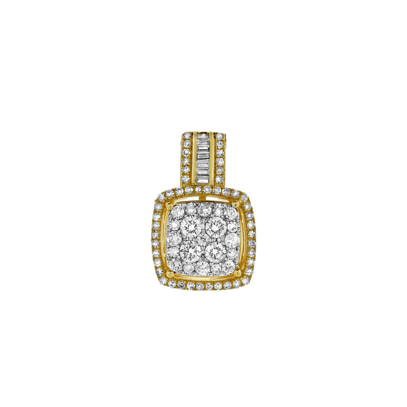 Elysian Square Diamond Pendant in 10K Yellow Gold