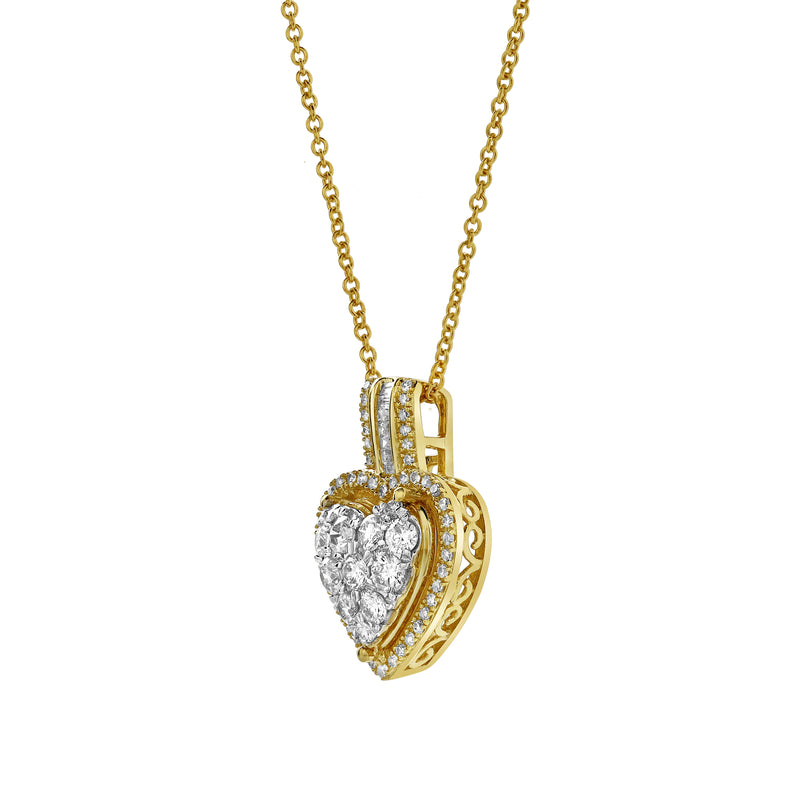 Heart of Grace Diamond Pendant in 10K Yellow Gold