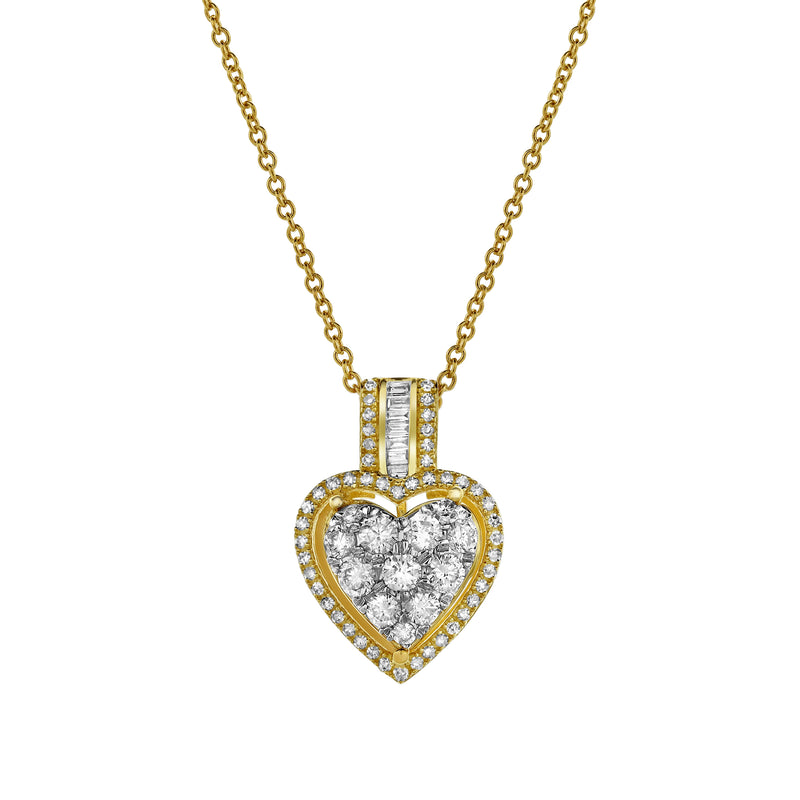 Heart of Grace Diamond Pendant in 10K Yellow Gold