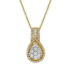 Aurora Pear Diamond Pendant in 10K Yellow Gold