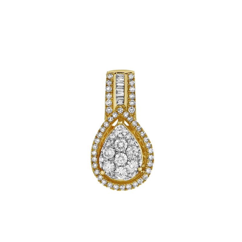 Aurora Pear Diamond Pendant in 10K Yellow Gold