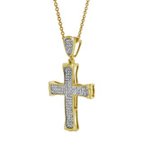 Templar Cross Diamond Pendant in 10K Yellow Gold