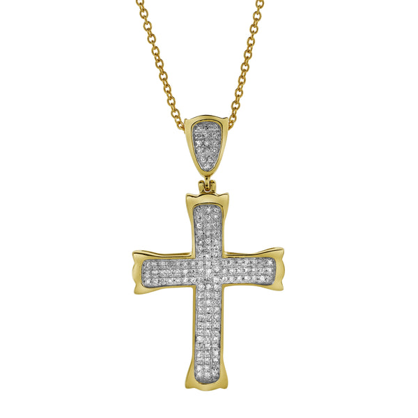 Templar Cross Diamond Pendant in 10K Yellow Gold