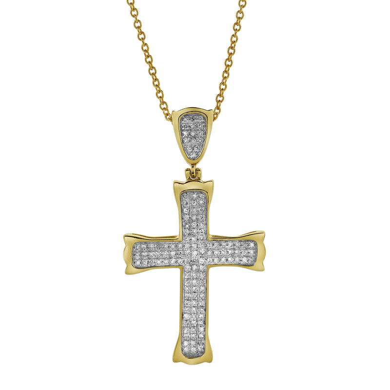 Templar Cross Diamond Pendant in 10K Yellow Gold