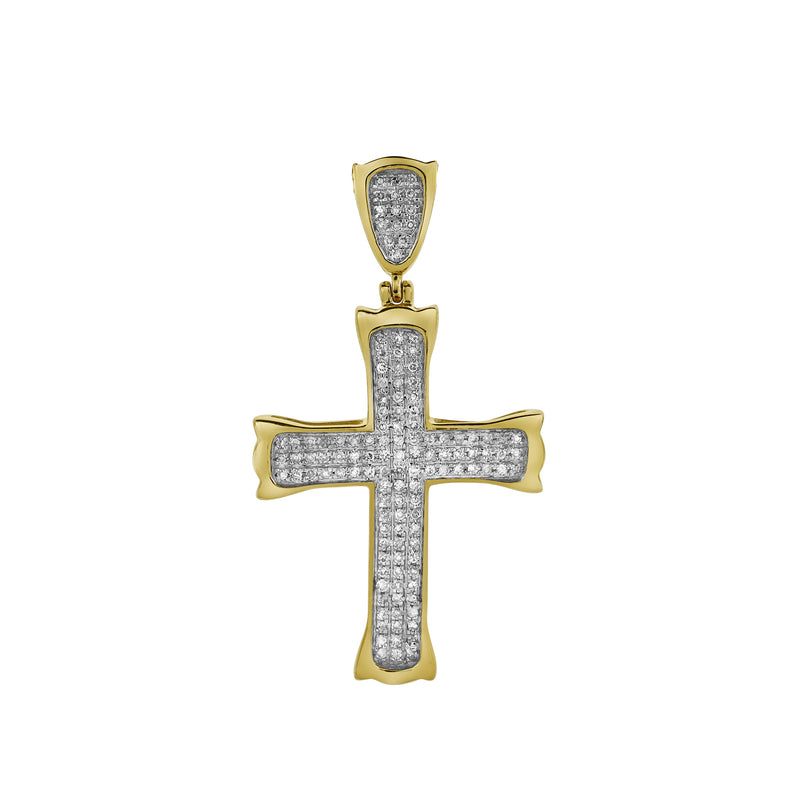 Templar Cross Diamond Pendant in 10K Yellow Gold