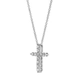 Divine 10K White Gold Cross Diamond Pendant - 0.25 Ctw