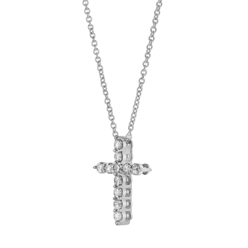 Divine 10K White Gold Cross Diamond Pendant - 0.25 Ctw