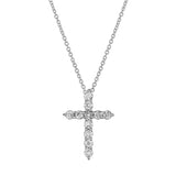 Divine 10K White Gold Cross Diamond Pendant - 0.25 Ctw