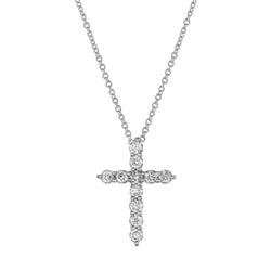 Divine 10K White Gold Cross Diamond Pendant - 0.25 Ctw