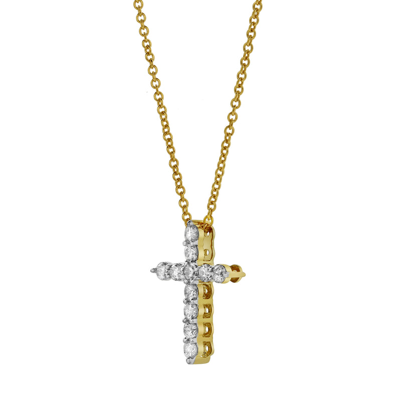 Classic Divine Cross Diamond Pendant in 10K Yellow Gold