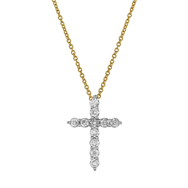 Classic Divine Cross Diamond Pendant in 10K Yellow Gold