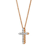 Nazerath 10K Rose Gold Cross Diamond Pendant - 0.33 Ctw