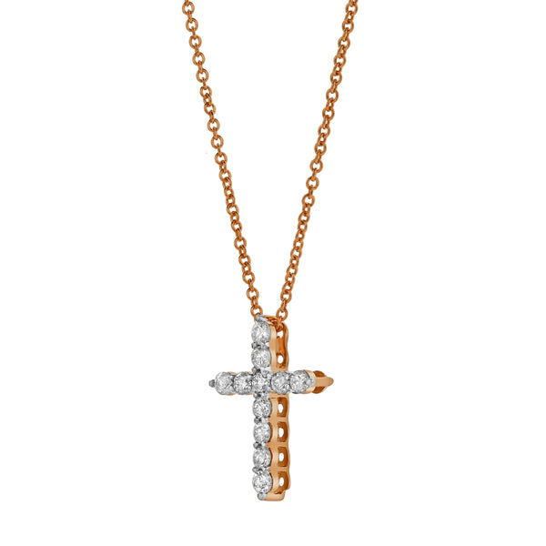 Nazerath 10K Rose Gold Cross Diamond Pendant - 0.33 Ctw