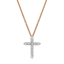 Nazerath 10K Rose Gold Cross Diamond Pendant - 0.33 Ctw