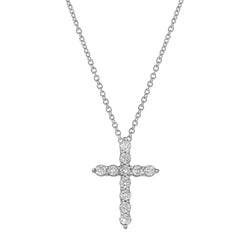 Nazerath 10K White Gold Cross Diamond Pendant - 0.33 Ctw