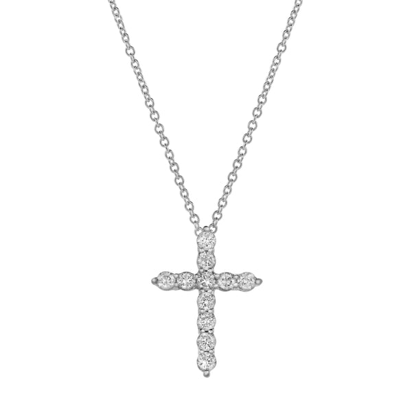 Nazerath 10K White Gold Cross Diamond Pendant - 0.33 Ctw