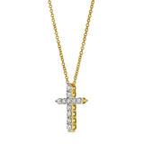 Sacred Cross Diamond Pendant in 10K Yellow Gold