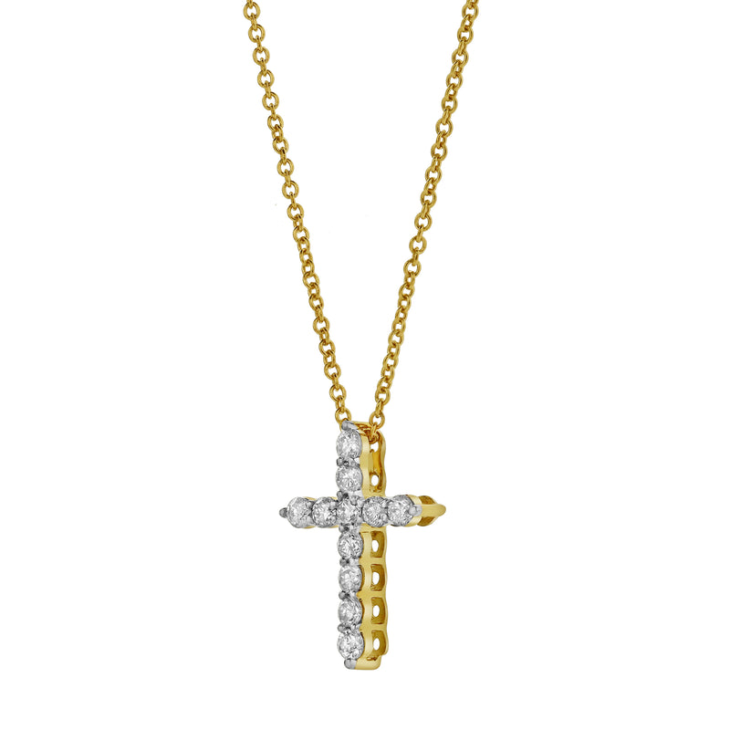 Sacred Cross Diamond Pendant in 10K Yellow Gold