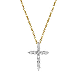 Sacred Cross Diamond Pendant in 10K Yellow Gold