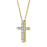 Heavenly Cross Diamond Pendant in 10K Yellow Gold