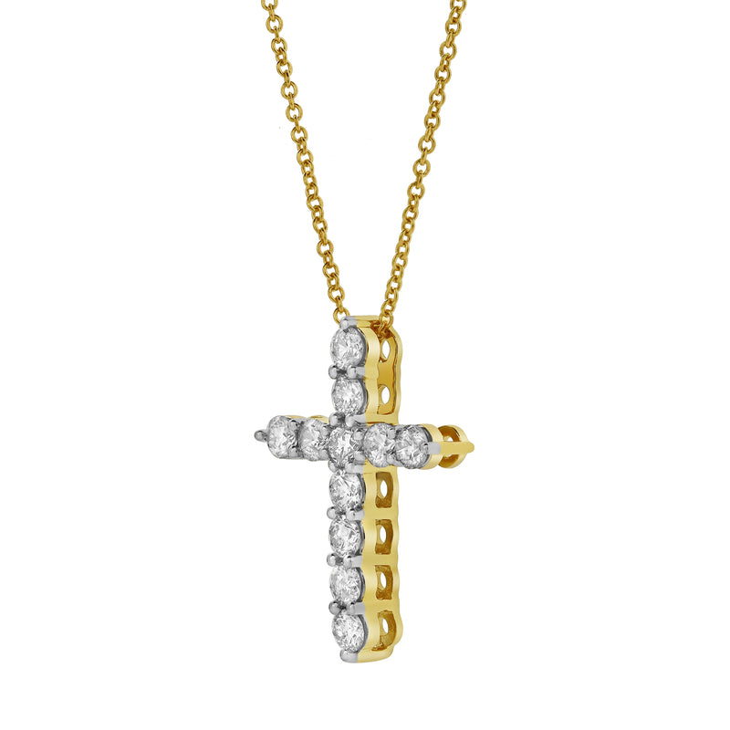 Heavenly Cross Diamond Pendant in 10K Yellow Gold