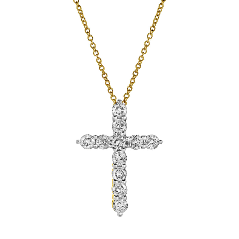 Heavenly Cross Diamond Pendant in 10K Yellow Gold