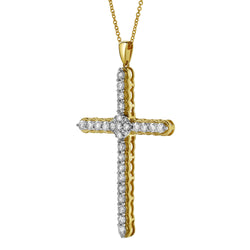 Latin Cross Diamond Pendant in 10K Yellow Gold