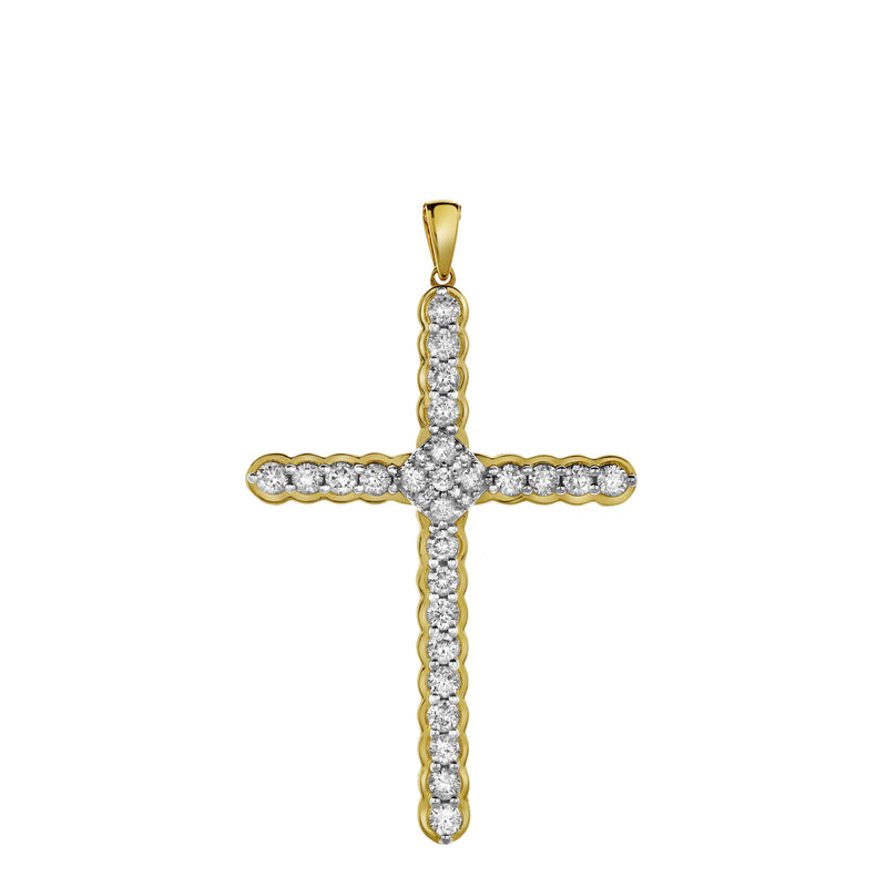 Latin Cross Diamond Pendant in 10K Yellow Gold