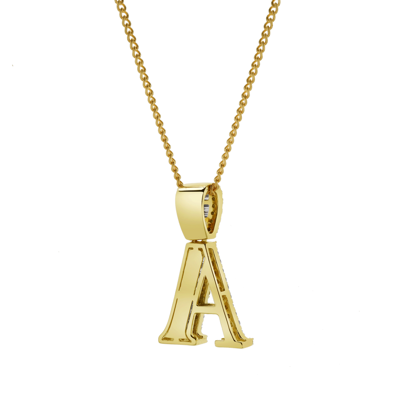 A Initial Diamond Pendant 10K Yellow Gold - 0.6 Carats