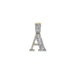 A Initial Diamond Pendant 10K Yellow Gold - 0.6 Carats