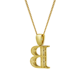 B Initial Diamond Pendant 10K Yellow Gold - 0.75 Carats