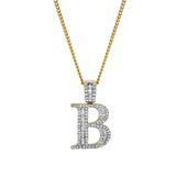 B Initial Diamond Pendant 10K Yellow Gold - 0.75 Carats