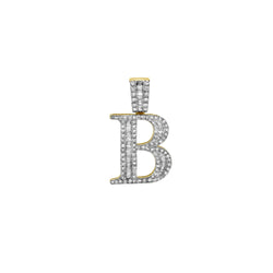 B Initial Diamond Pendant 10K Yellow Gold - 0.75 Carats