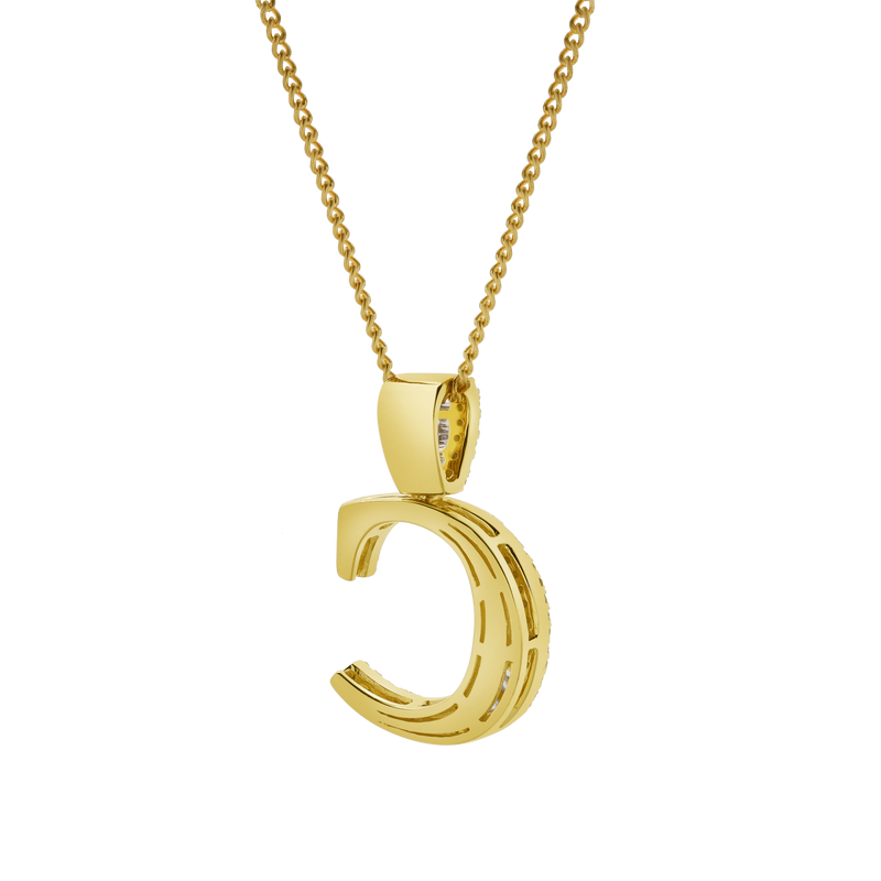 C Initial Diamond Pendant 10K Yellow Gold - 0.63 Carats