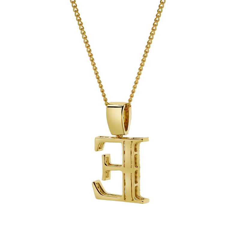 E Initial Diamond Pendant 10K Yellow Gold - 0.6 Carats