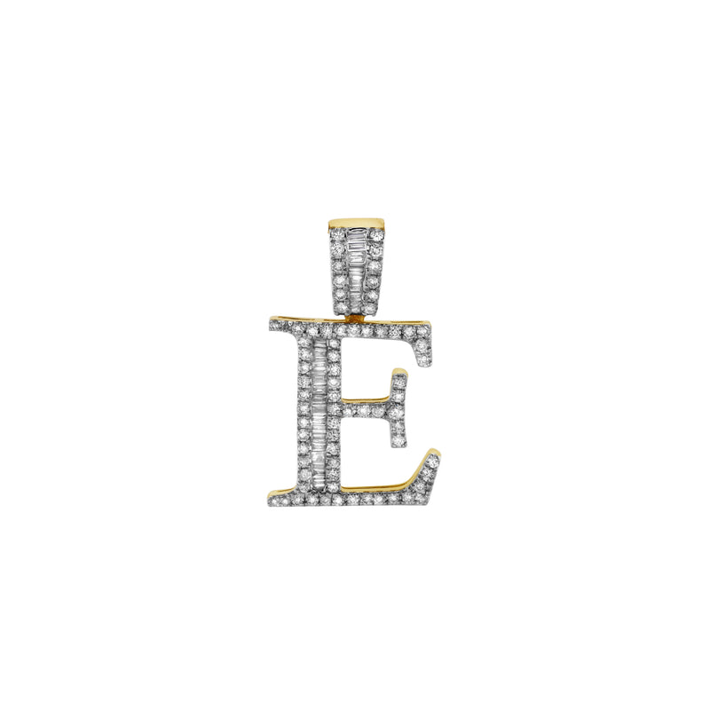 E Initial Diamond Pendant 10K Yellow Gold - 0.6 Carats