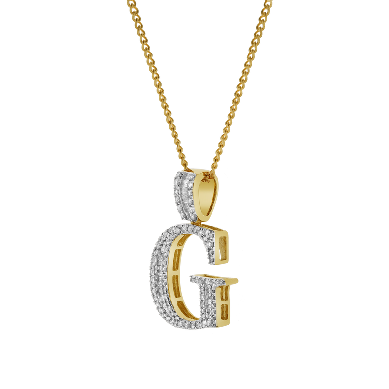 G Initial Diamond Pendant 10K Yellow Gold - 0.64 Carats