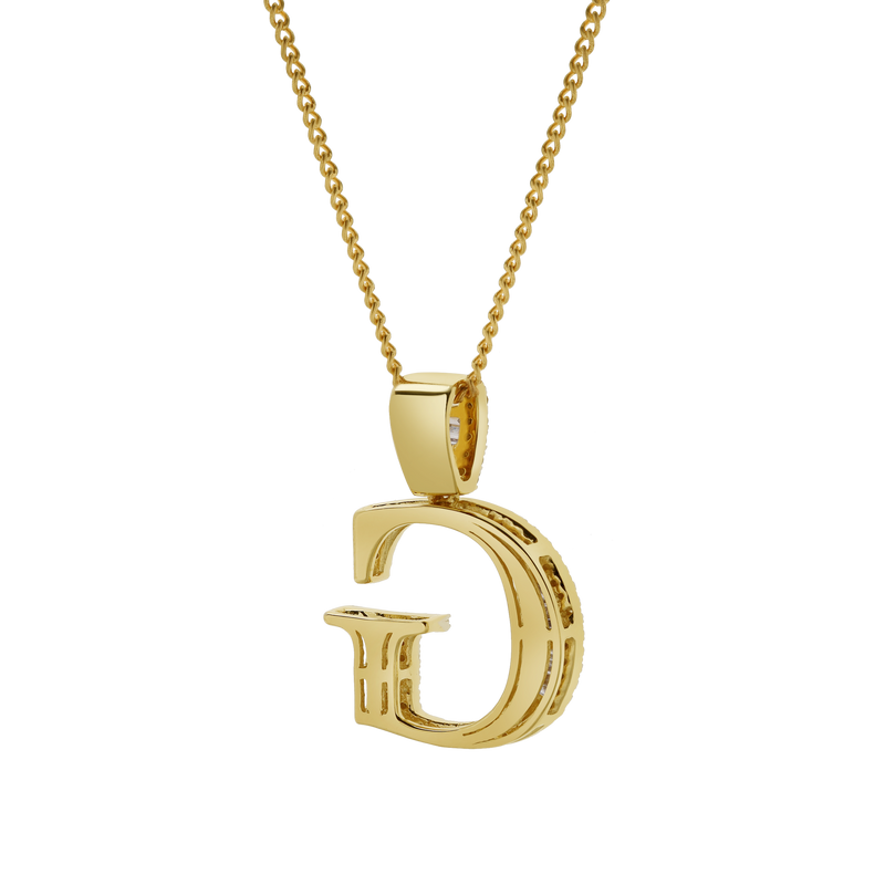 G Initial Diamond Pendant 10K Yellow Gold - 0.64 Carats