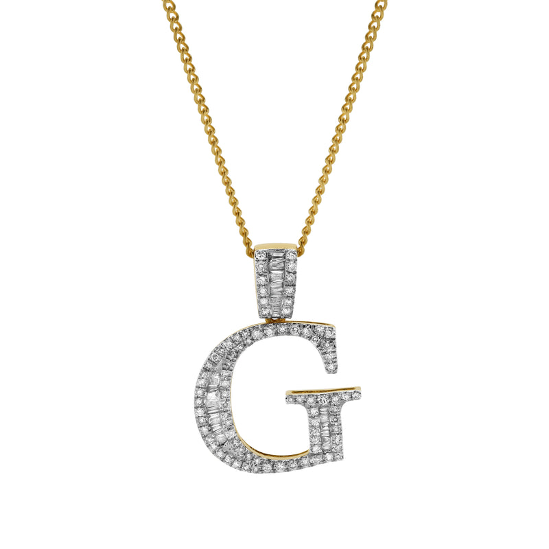 G Initial Diamond Pendant 10K Yellow Gold - 0.64 Carats