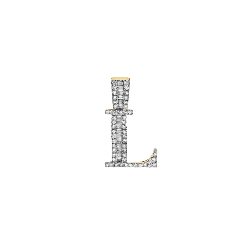 L Initial Diamond Pendant 10K Yellow Gold - 0.52 Carats